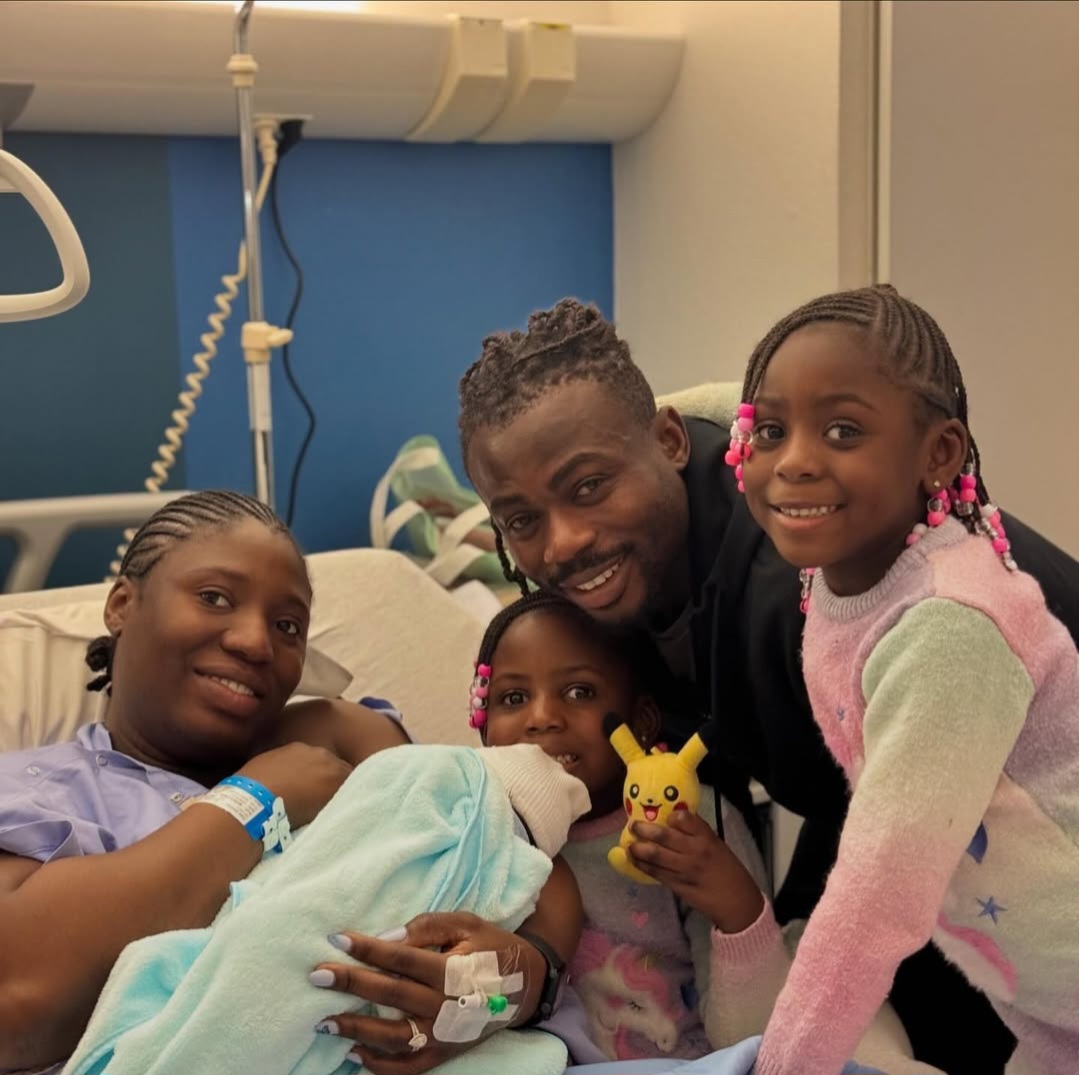 Super Eagles player, Moses Simon and wife welcome first son